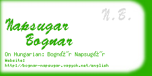 napsugar bognar business card